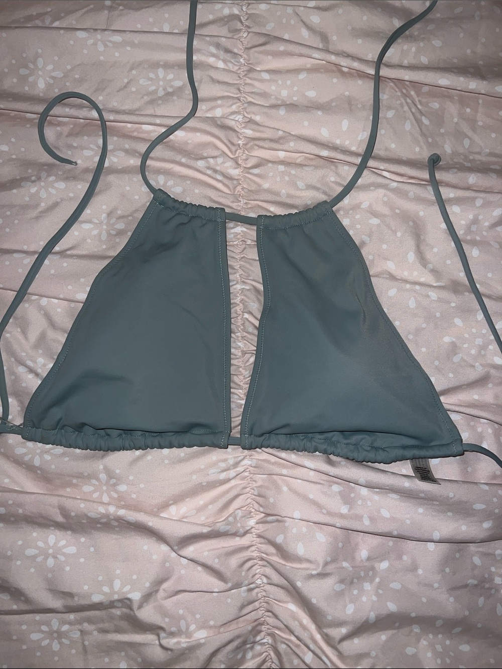 PINK Victoria's Secret Sage Green Halter Bikini Top